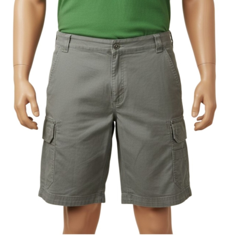 Duluth Mens 42 Coolmax Flex Firehose Canvas Canvas Cargo Shorts Grey Relaxed Fit